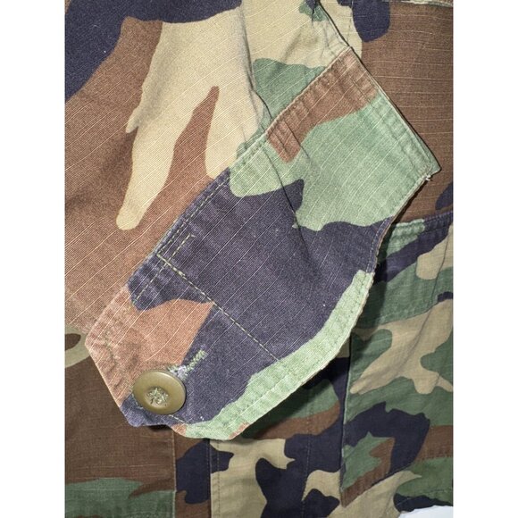 Woodland Camo Military Coat Jacket Shirt Small Regular Army Green Hunting Casual - Picture 7 of 9